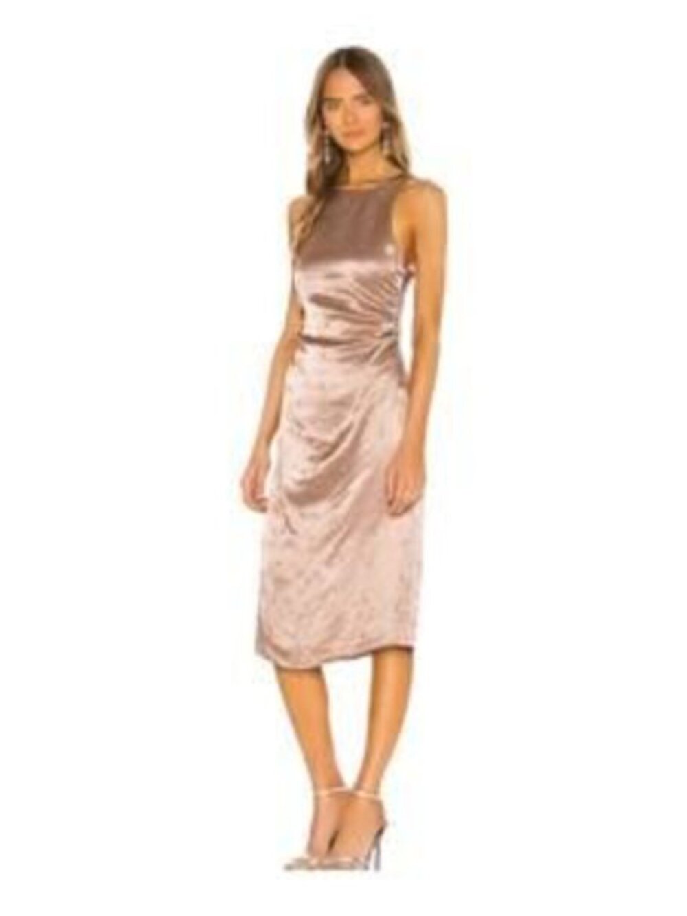 GRLFRND Pink Satin Frank Stripper Girl Midi Dress S